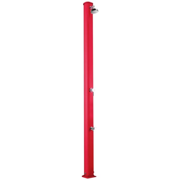 Prysznic solarny Aquaviva Jolly S aluminium z kranikiem do mycia stóp, czerwony A620/3027, 22 l